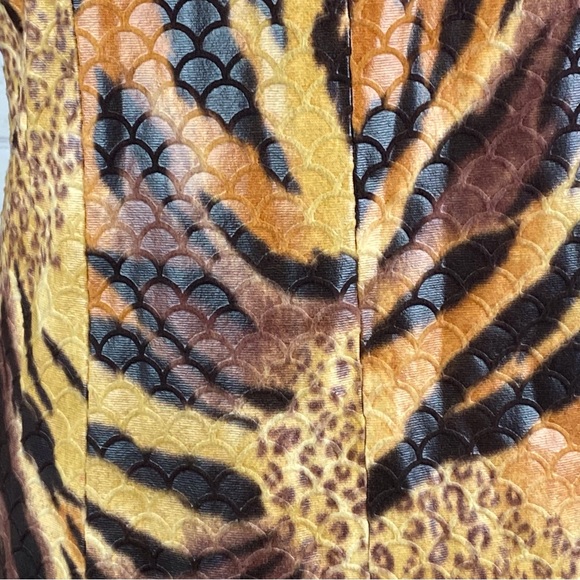 Vintage Selene Sport Vegan Leather Animal Print Croc Embossed Coat - Picture 2 of 2